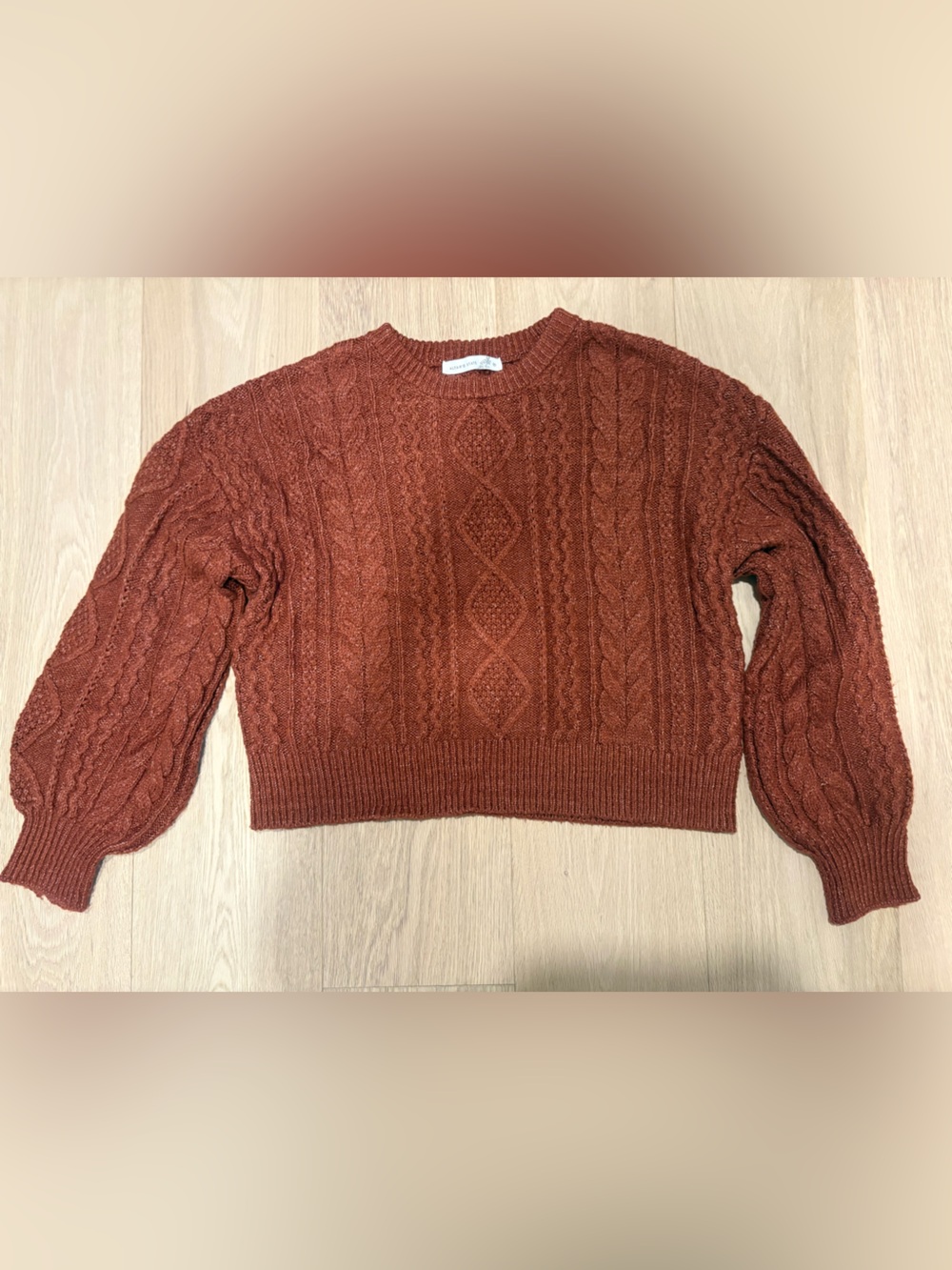 EUC | Altar’d State Cable Knit Cropped Sweater | Size Medium | Cinnamon